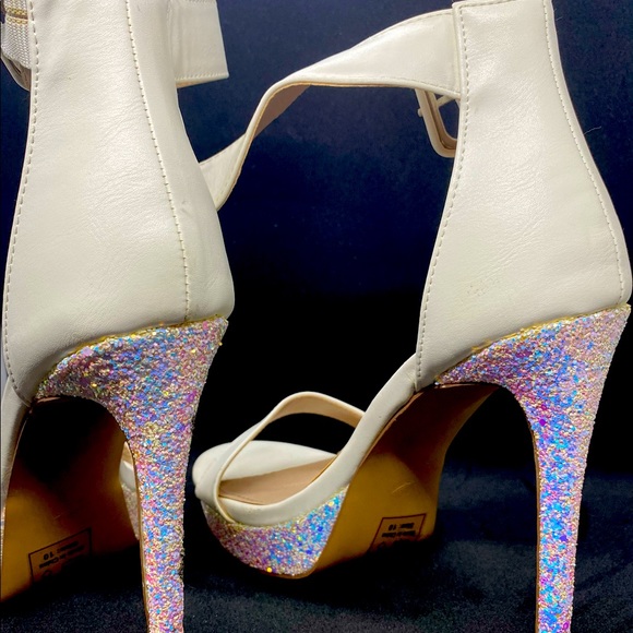White Sequined Stilettos - Picture 5 of 6